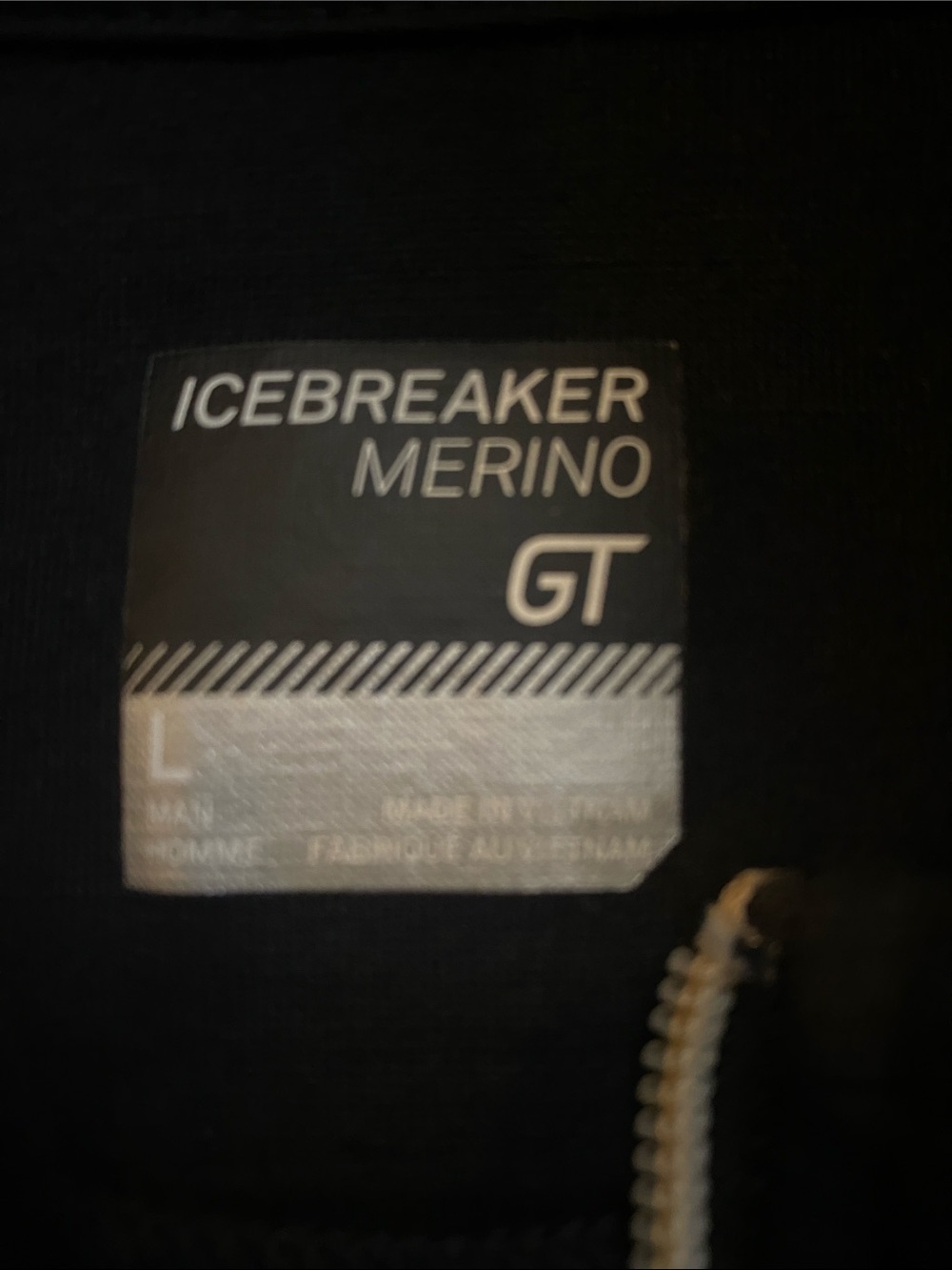 Icebreaker Black Merino Wool Full-Zip Vest with Chest Zip Pocket and side panels - Picture 2 of 9